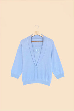 Pull baby blue fleur