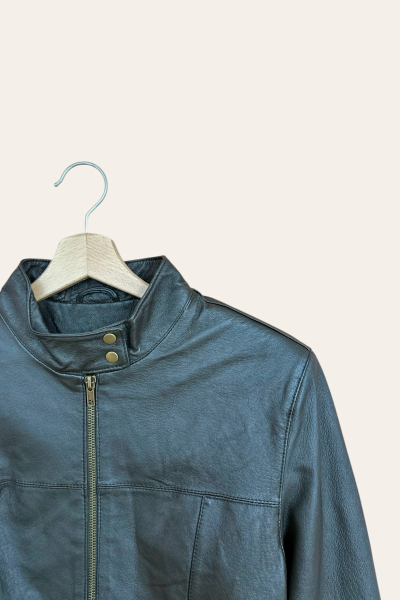 Veste en cuir marron