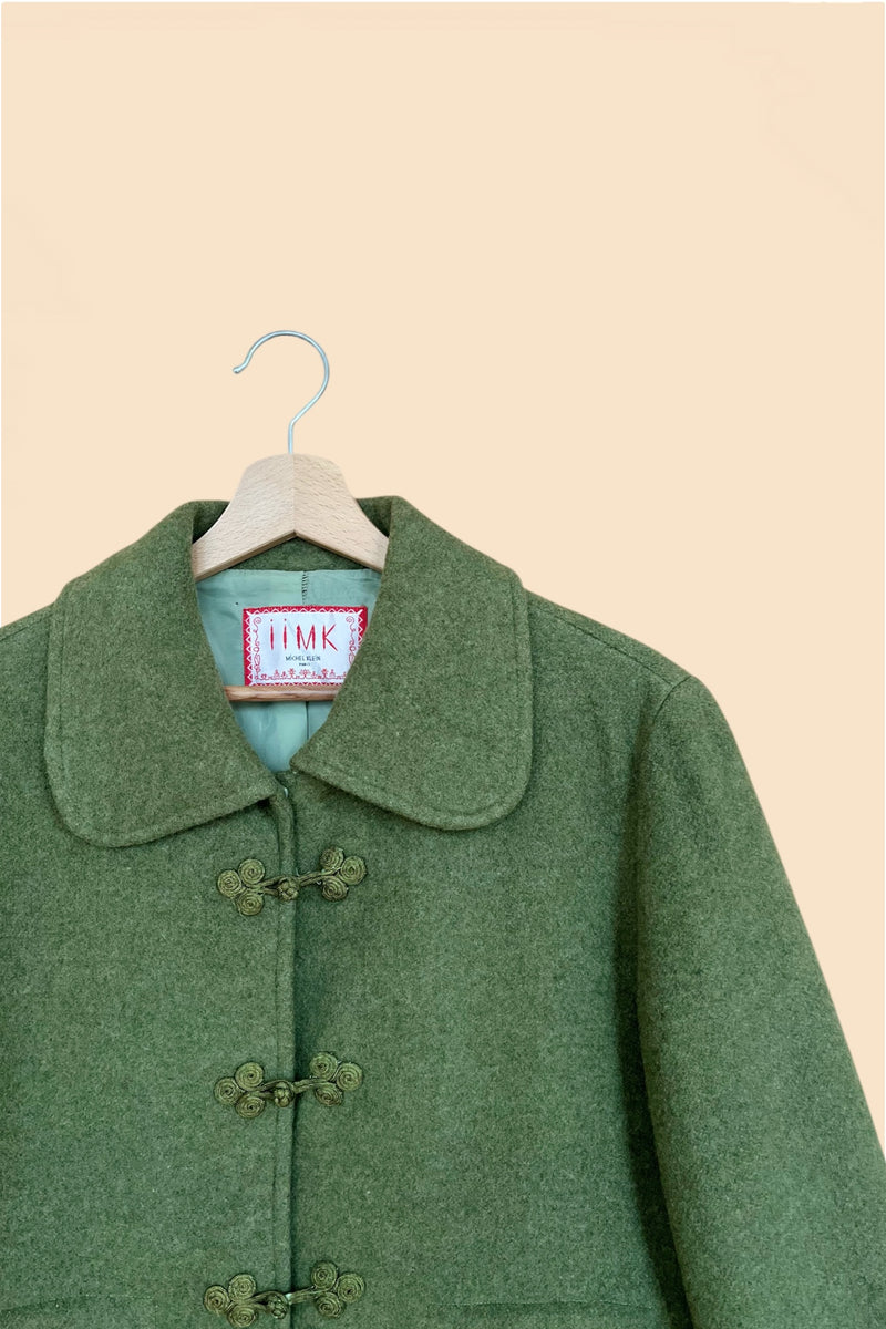 manteau en laine vert